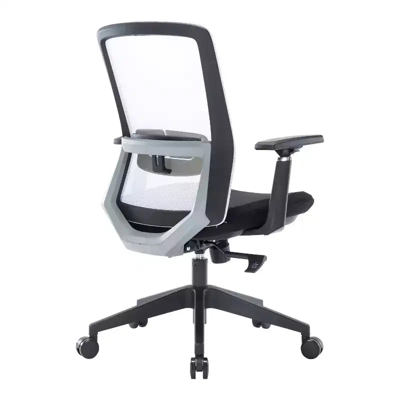 Sedia da ufficio ergonomica HomeStock, altezza regolabile, 117 cm, con rivestimento in pelle sintetica nera e meccanismo girevole