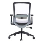 Sedia da ufficio ergonomica HomeStock, altezza regolabile, 117 cm, con rivestimento in pelle sintetica nera e meccanismo girevole