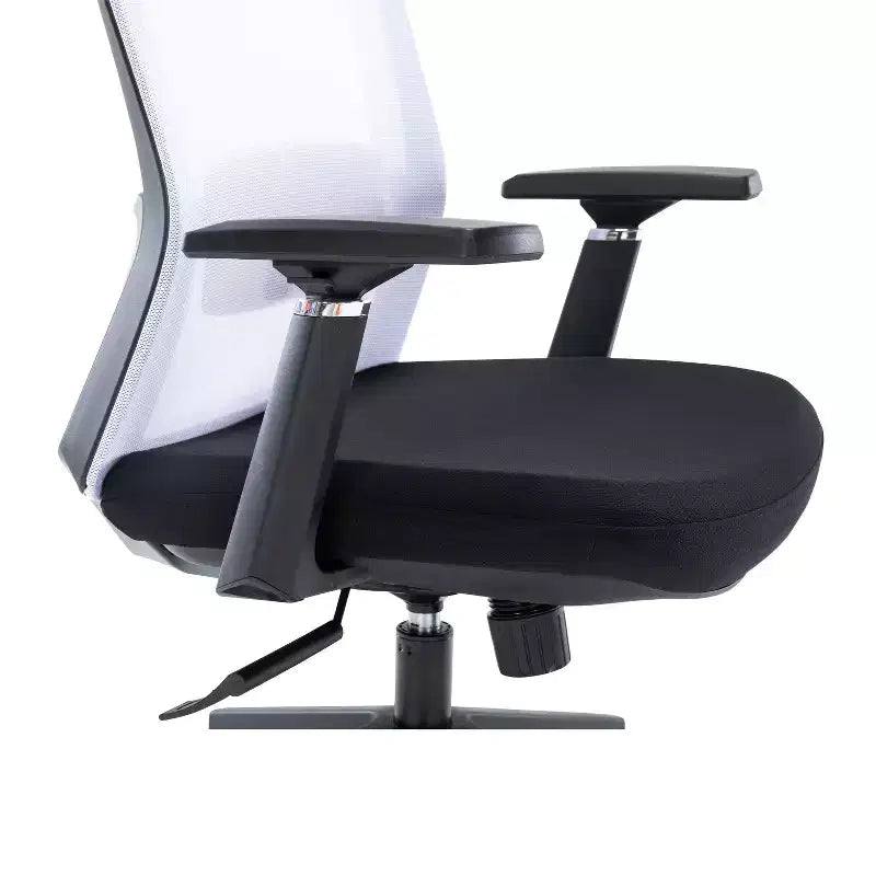 Sedia da ufficio ergonomica HomeStock, altezza regolabile, 117 cm, con rivestimento in pelle sintetica nera e meccanismo girevole