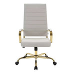 HomeStock Sedia da ufficio direzionale in similpelle marrone, altezza regolabile da 38 pollici, con ruote/rotelle
