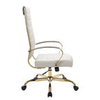 HomeStock Sedia da ufficio direzionale in similpelle marrone, altezza regolabile da 38 pollici, con ruote/rotelle