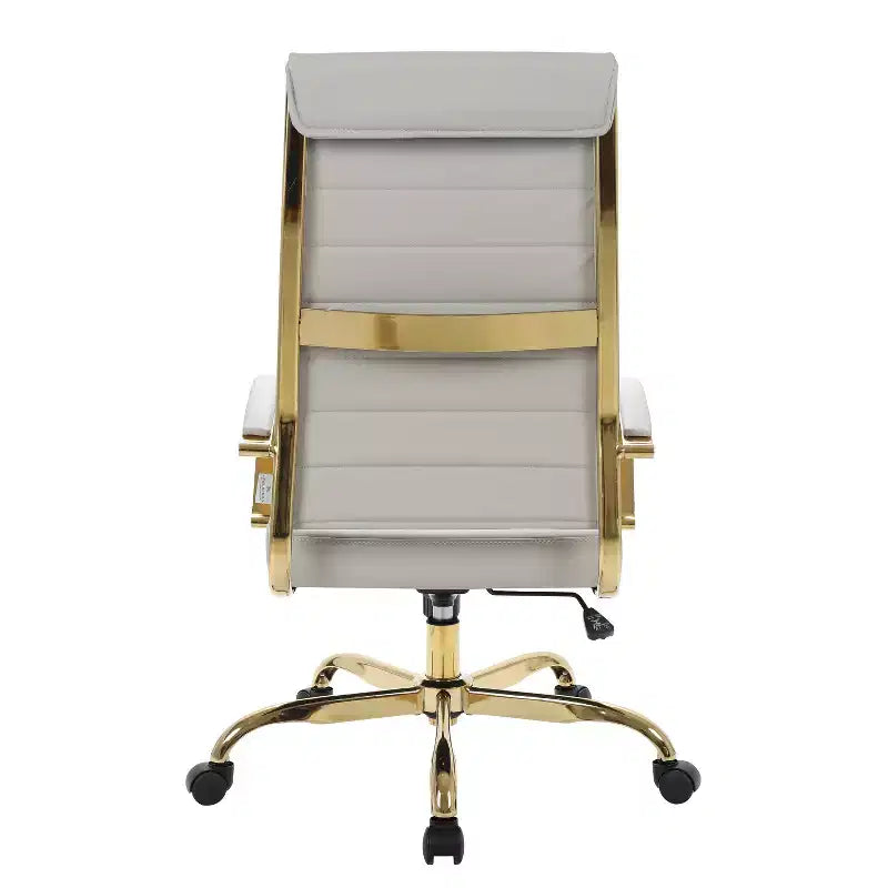 HomeStock Sedia da ufficio direzionale in similpelle marrone, altezza regolabile da 38 pollici, con ruote/rotelle
