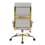 HomeStock Sedia da ufficio direzionale in similpelle marrone, altezza regolabile da 38 pollici, con ruote/rotelle