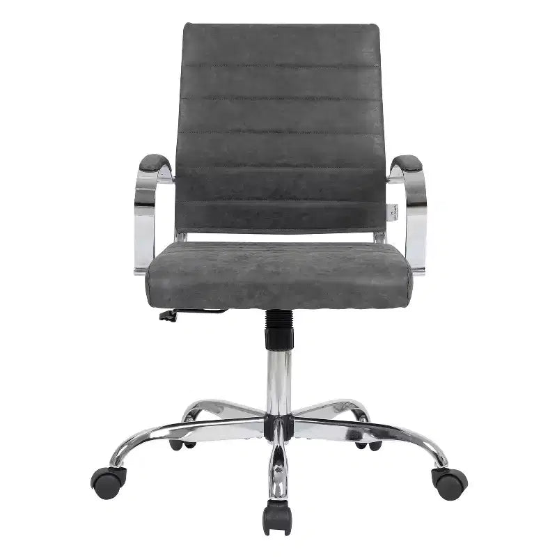 HomeStock 38,6 pollici H sedile in similpelle nera ad altezza fissa con rotelle/ruote per sedie da ufficio