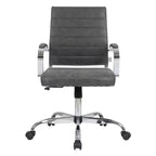 HomeStock 38,6 pollici H sedile in similpelle nera ad altezza fissa con rotelle/ruote per sedie da ufficio