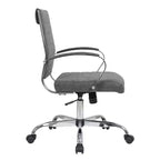 HomeStock 38,6 pollici H sedile in similpelle nera ad altezza fissa con rotelle/ruote per sedie da ufficio