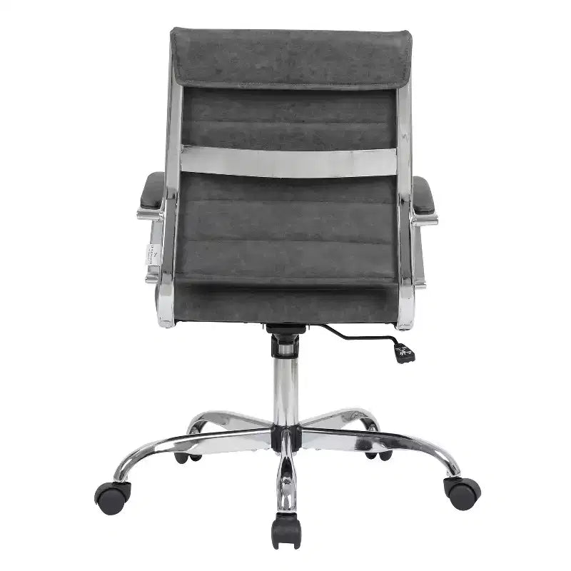 HomeStock 38,6 pollici H sedile in similpelle nera ad altezza fissa con rotelle/ruote per sedie da ufficio