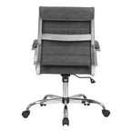 HomeStock 38,6 pollici H sedile in similpelle nera ad altezza fissa con rotelle/ruote per sedie da ufficio