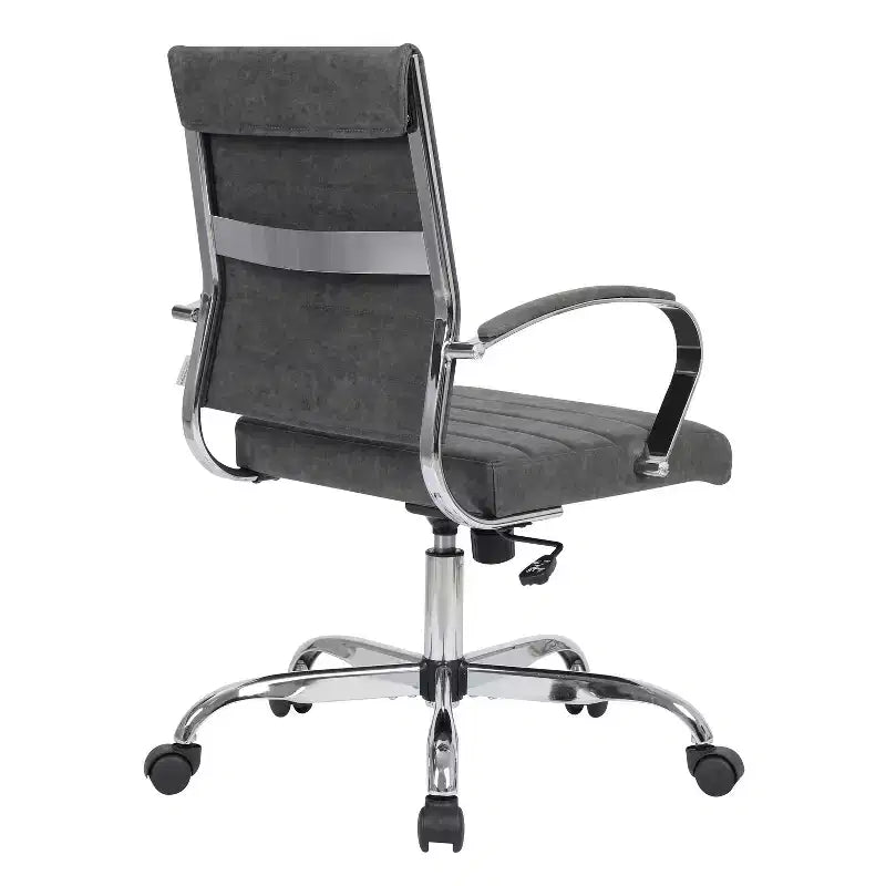 HomeStock 38,6 pollici H sedile in similpelle nera ad altezza fissa con rotelle/ruote per sedie da ufficio