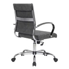 HomeStock 38,6 pollici H sedile in similpelle nera ad altezza fissa con rotelle/ruote per sedie da ufficio