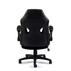 Sedia da ufficio HomeStock, altezza regolabile, 104 cm, in similpelle nera con girello