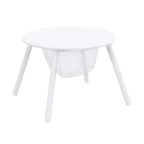 Whisen Tavolo e Sedia per Bambini, Legno di Alta Qualità, Rete Portaoggetti Nascosta, Multifunzione per Interni/Esterni - Bianco