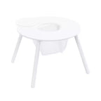 Whisen Tavolo e Sedia per Bambini, Legno di Alta Qualità, Rete Portaoggetti Nascosta, Multifunzione per Interni/Esterni - Bianco