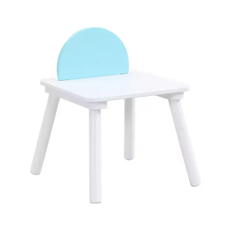 Whisen Tavolo e Sedia per Bambini, Legno di Alta Qualità, Rete Portaoggetti Nascosta, Multifunzione per Interni/Esterni - Bianco