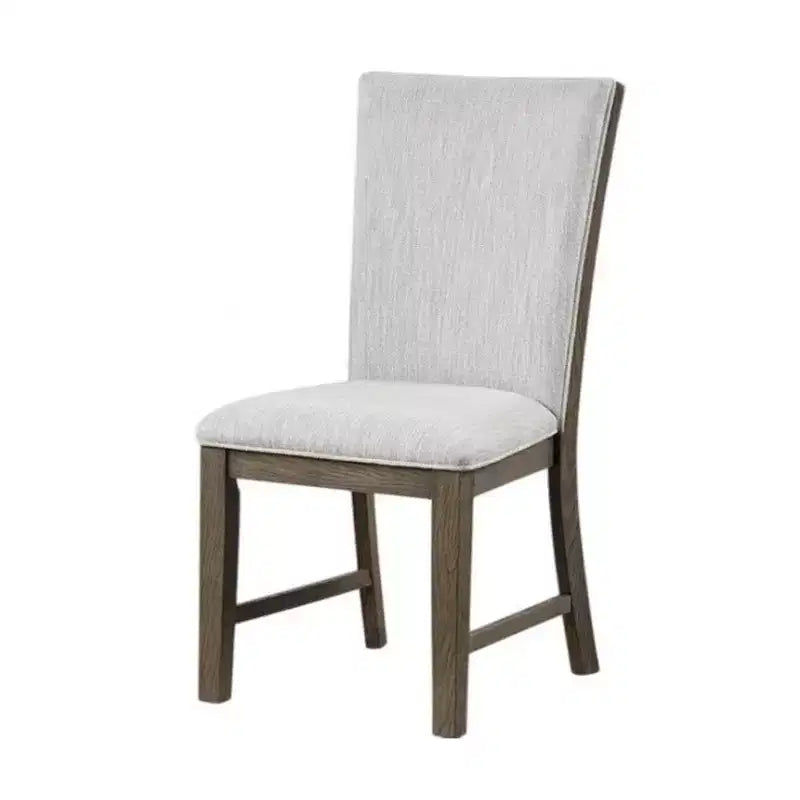 Set di 2 sedie da pranzo Royal Hampton, legno di quercia marrone, tessuto e schiuma grigi