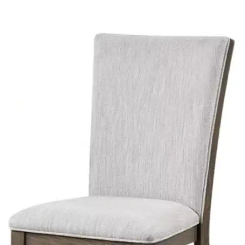 Set di 2 sedie da pranzo Royal Hampton, legno di quercia marrone, tessuto e schiuma grigi
