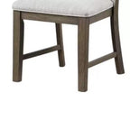 Set di 2 sedie da pranzo Royal Hampton, legno di quercia marrone, tessuto e schiuma grigi