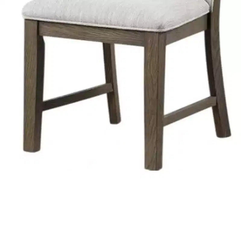 Set di 2 sedie da pranzo Royal Hampton, legno di quercia marrone, tessuto e schiuma grigi