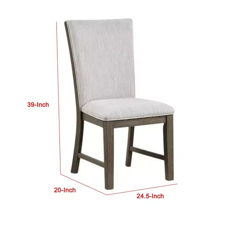 Set di 2 sedie da pranzo Royal Hampton, legno di quercia marrone, tessuto e schiuma grigi