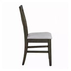 Set di 2 sedie da pranzo Royal Hampton, schienale a X in stile rustico, imbottite grigio e beige