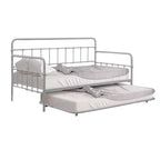 Letto da giorno Royal Hampton con letto estraibile, classica struttura aperta in metallo argentato
