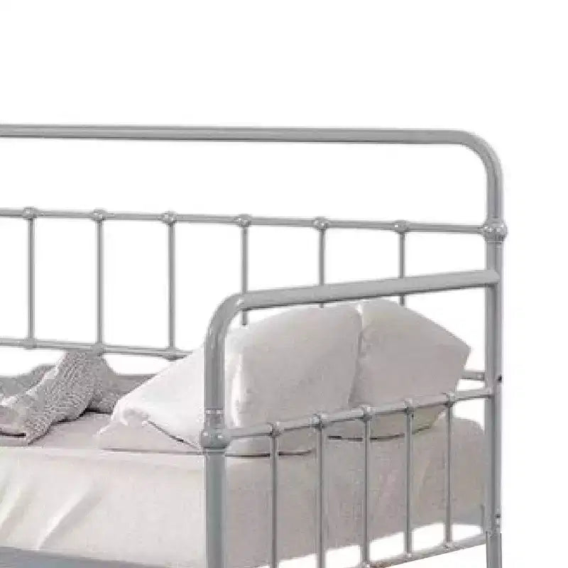 Letto da giorno Royal Hampton con letto estraibile, classica struttura aperta in metallo argentato