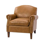 Poltrona Gianluigi in similpelle vegana con borchie decorative per camera da letto e salotto | ART OF LIVING DESIGNS