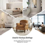 Poltrona Gianluigi in similpelle vegana con borchie decorative per camera da letto e salotto | ART OF LIVING DESIGNS
