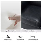 Poltrona Gianluigi in similpelle vegana con borchie decorative per camera da letto e salotto | ART OF LIVING DESIGNS