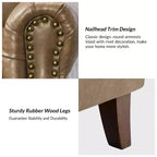 Poltrona Gianluigi in similpelle vegana con borchie decorative per camera da letto e salotto | ART OF LIVING DESIGNS