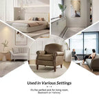 Poltrona Gianluigi in similpelle vegana con borchie decorative per camera da letto e salotto | ART OF LIVING DESIGNS