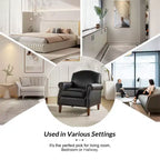 Poltrona Gianluigi in similpelle vegana con borchie decorative per camera da letto e salotto | ART OF LIVING DESIGNS