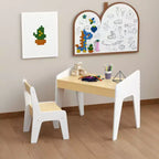 Set Tavolo e Sedia in Legno per Bambini (1 sedia inclusa), ideale per lavoretti, merende, studio a casa, compiti e altro.