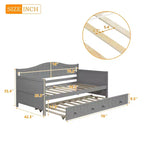 Luxystar Letto a Giorno in Legno con Letto Estraibile Facile da Aprire per Camera da Letto e Soggiorno