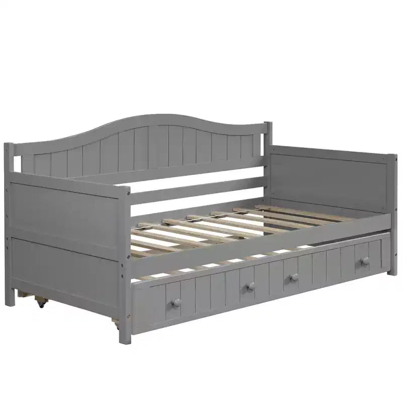 Luxystar Letto a Giorno in Legno con Letto Estraibile Facile da Aprire per Camera da Letto e Soggiorno