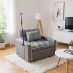 MAYEERTY Divano Letto Convertibile 2 in 1 con Letto Estraibile, Divano Doppio Moderno, Letto Regolabile per Soggiorno, Grigio Scuro
