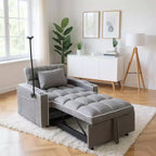 MAYEERTY Divano Letto Convertibile 2 in 1 con Letto Estraibile, Divano Doppio Moderno, Letto Regolabile per Soggiorno, Grigio Scuro