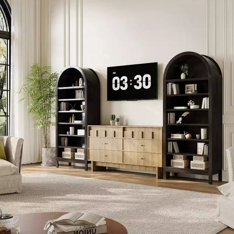 Scarpiera ad arco alta 180 cm per ingresso, scarpiera a 7 ripiani in legno con ripiani regolabili