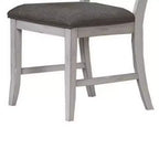Sedie da pranzo Royal Hampton, set da 2, schienale a pioli, legno bianco classico, tessuto grigio