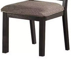 Sedie da pranzo Royal Hampton, set da 2, schienale quadrato aperto, legno espresso, tessuto beige
