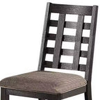 Sedie da pranzo Royal Hampton, set da 2, schienale quadrato aperto, legno espresso, tessuto beige