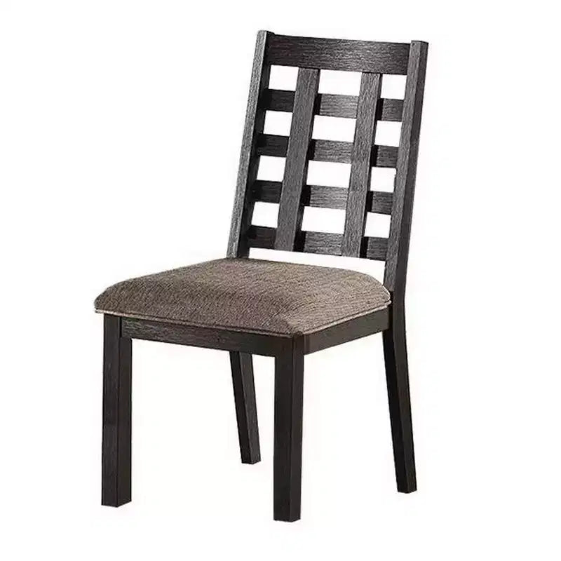 Sedie da pranzo Royal Hampton, set da 2, schienale quadrato aperto, legno espresso, tessuto beige