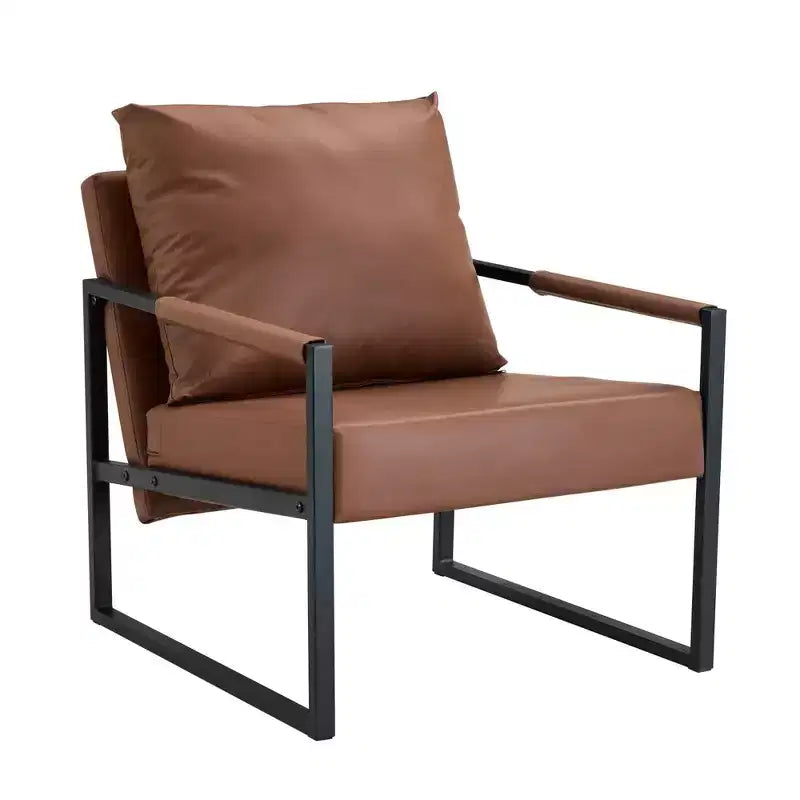 Poltrona da salotto classica Zeus & Ruta in pelle PU con struttura in metallo, design ergonomico