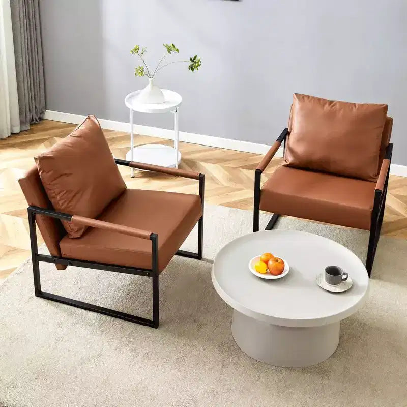 Poltrona da salotto classica Zeus & Ruta in pelle PU con struttura in metallo, design ergonomico