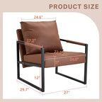 Poltrona da salotto classica Zeus & Ruta in pelle PU con struttura in metallo, design ergonomico