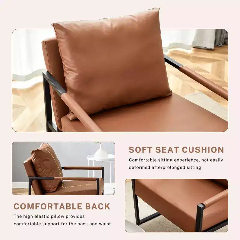 Poltrona da salotto classica Zeus & Ruta in pelle PU con struttura in metallo, design ergonomico
