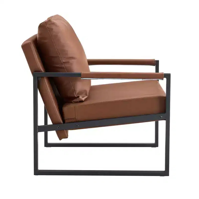 Poltrona da salotto classica Zeus & Ruta in pelle PU con struttura in metallo, design ergonomico