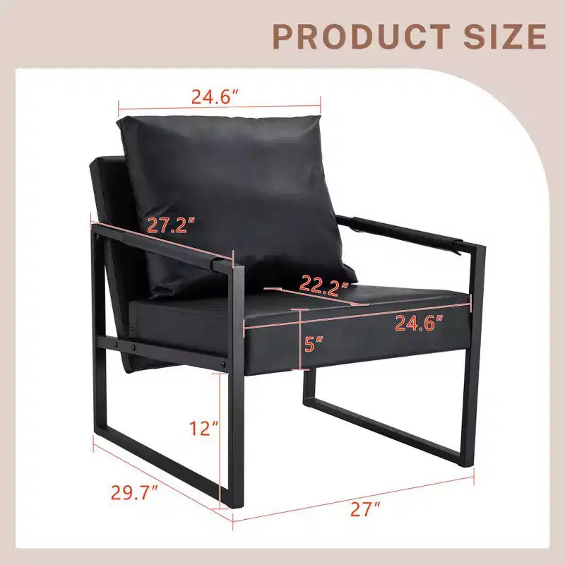 Poltrona da salotto classica Zeus & Ruta in pelle PU con struttura in metallo, design ergonomico