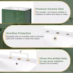 Set Combinato Mobile Lavabo Bagno, Mobile Lavabo Bagno in Legno con Cassetti e Ante, con Vassoio Estraibile, Struttura in Legno Massello Adatto per il bagno