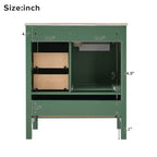 Set Combinato Mobile Lavabo Bagno, Mobile Lavabo Bagno in Legno con Cassetti e Ante, con Vassoio Estraibile, Struttura in Legno Massello Adatto per il bagno